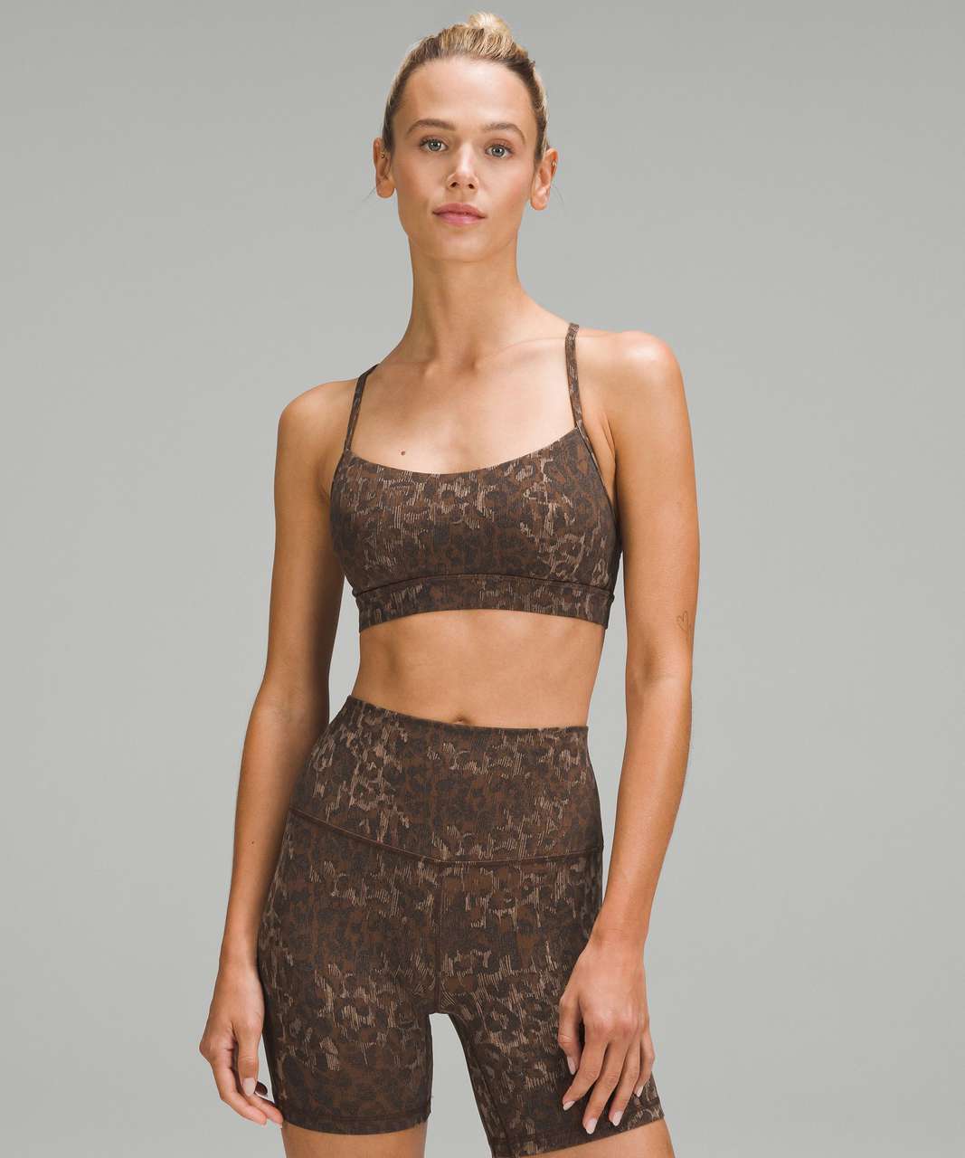 Lululemon Flow Y Nulu Bra *Light Support, A-C Cups - Lined Truleopard MAX  Brown Multi - lulu fanatics