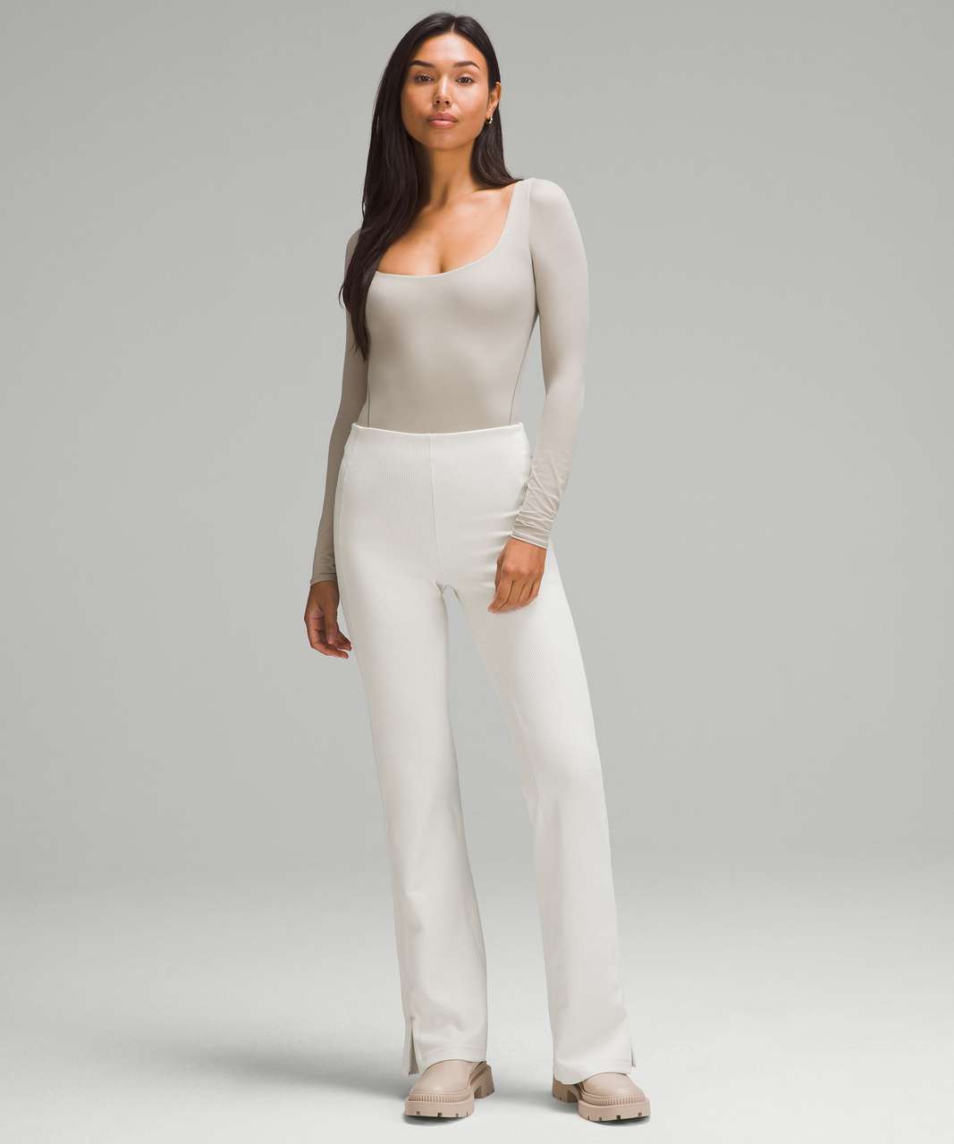 Wundermost Ultra-Soft Nulu Square-Neck Long-Sleeve Bodysuit