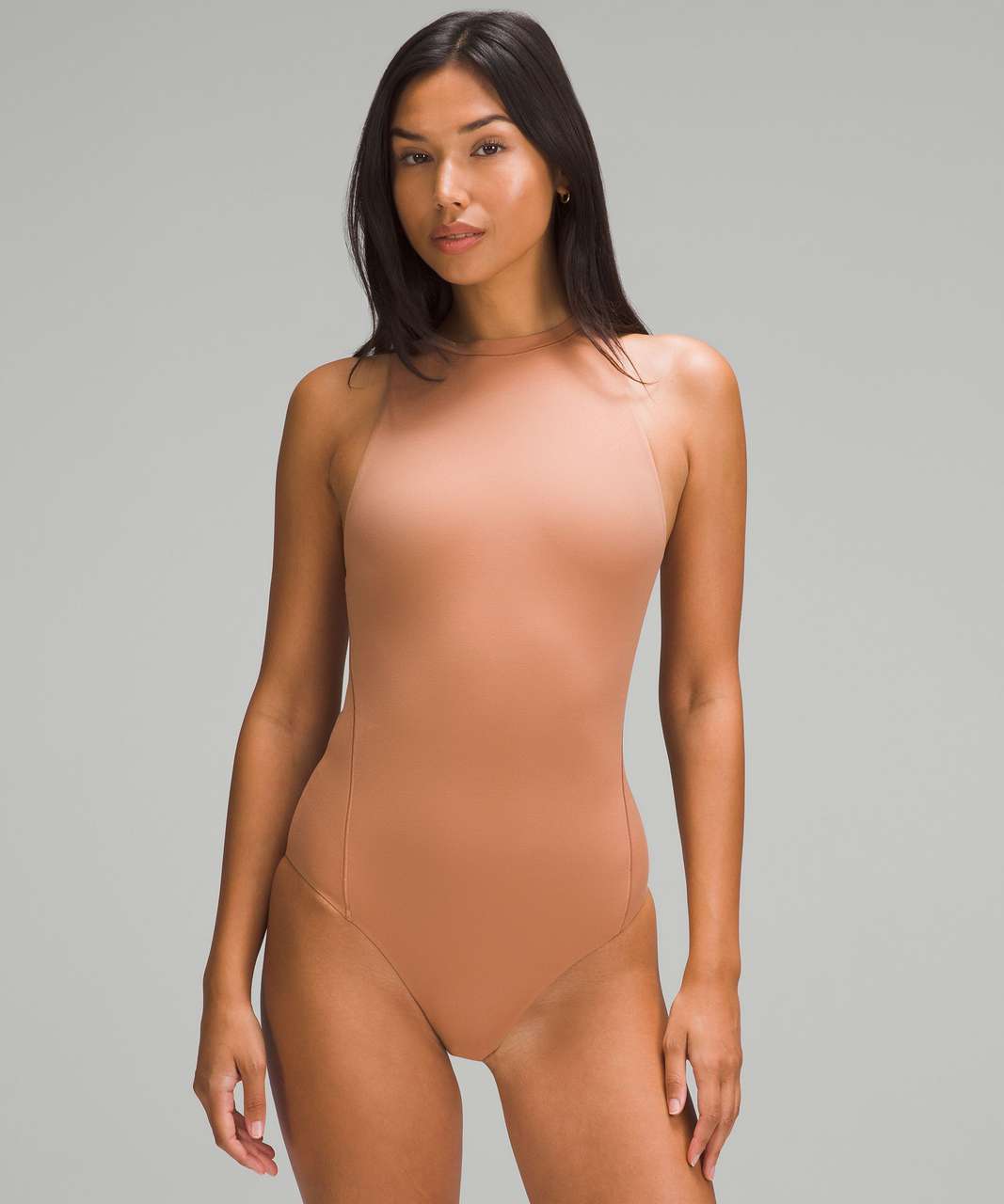 Lululemon Wundermost Ultra-Soft Nulu High-Neck Sleeveless Bodysuit - Dusty  Clay - lulu fanatics