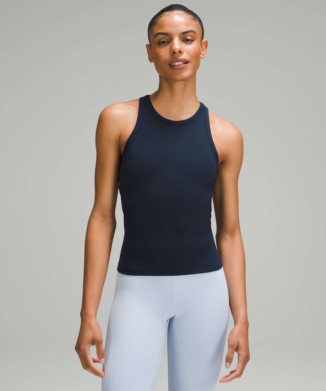 Lululemon Align Tank Top Tight Fit Cropped Length Size 2 A/B cup True Navy  01875