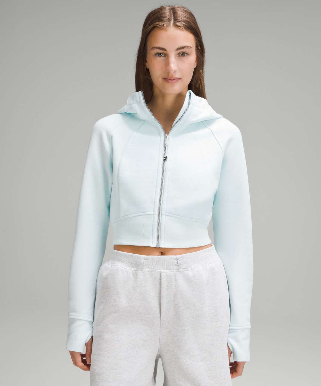 Lululemon Scuba Full-Zip Cropped Hoodie - Sheer Blue