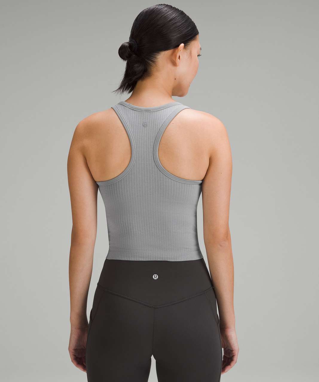 Lululemon Ebb to Street Cropped Racerback Tank Top - Rhino Grey - lulu  fanatics