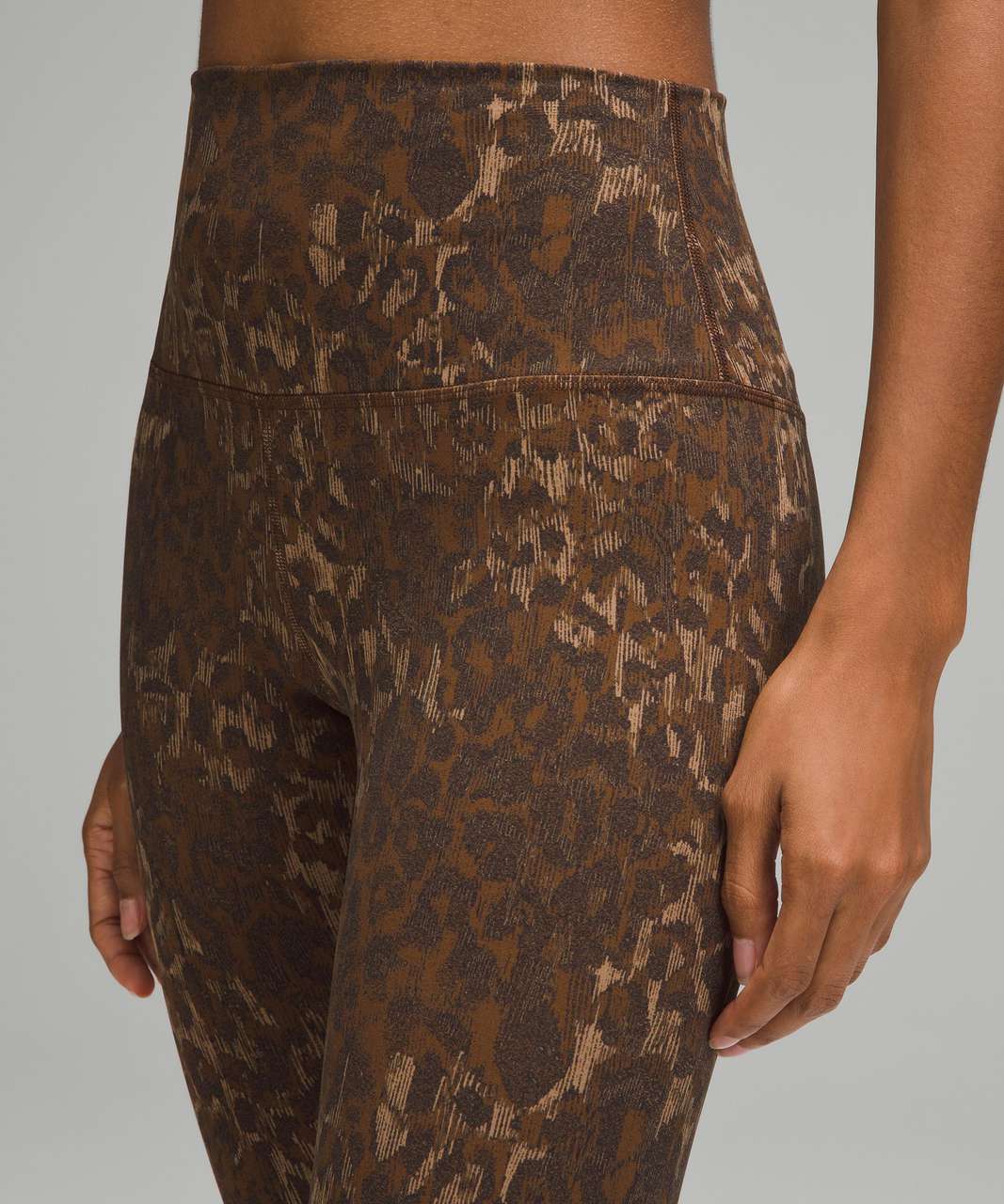 Lululemon Align High-Rise Crop 23 - Lined Truleopard MAX Brown