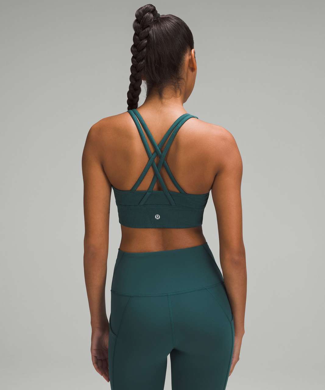 Lululemon Energy Longline Ribbed Bra *Medium Support, B–D Cups - Storm Teal / Storm Teal