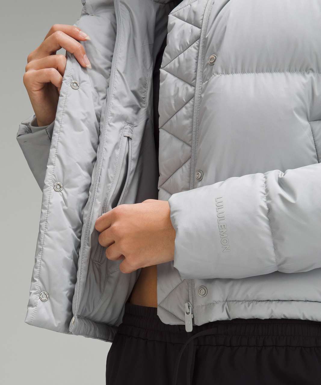 Lululemon Wunder Puff Cropped Jacket - Silver Drop