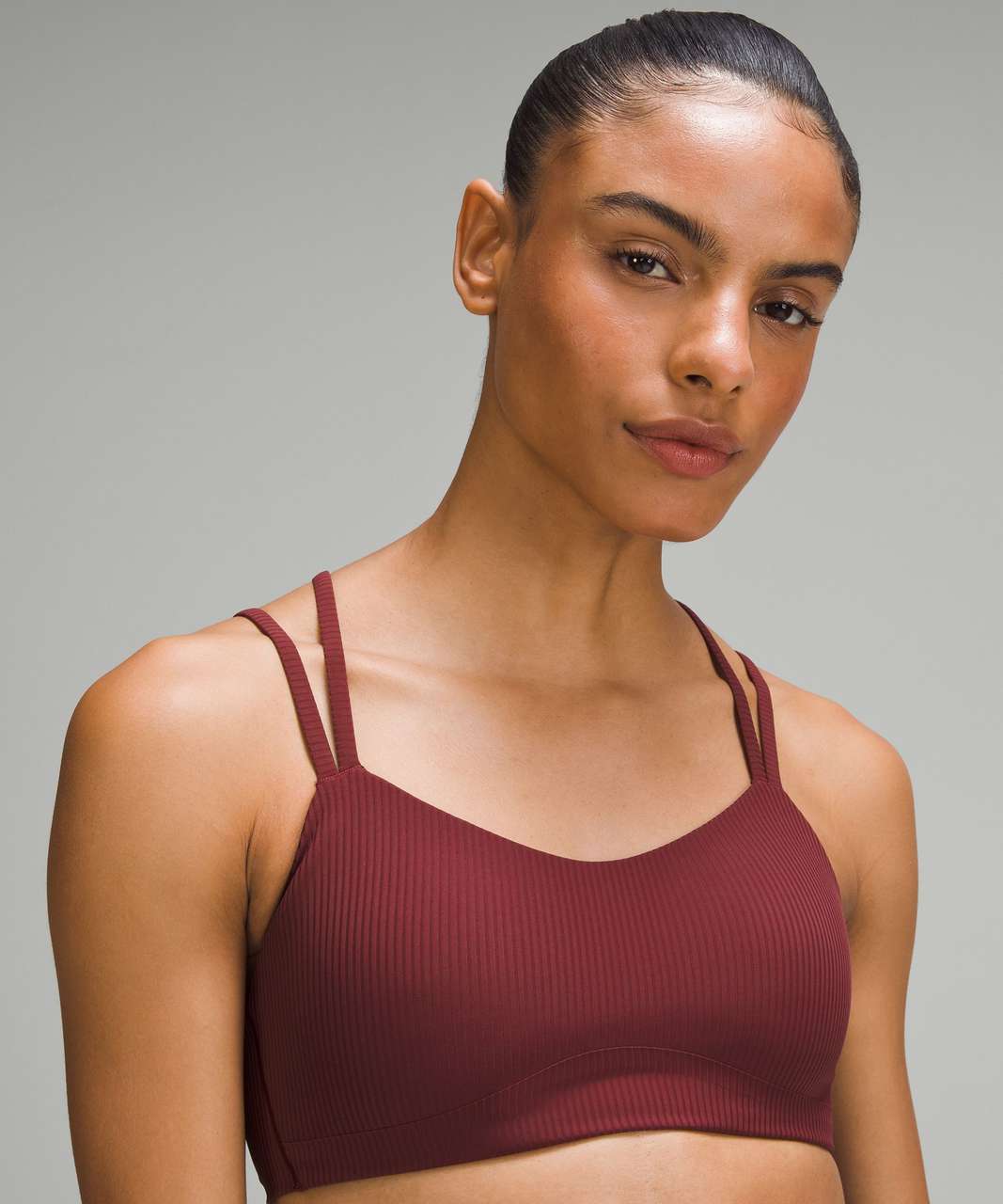 Lululemon In Alignment Longline Bra Red Merlot, Women's Fashion, Activewear  on Carousell