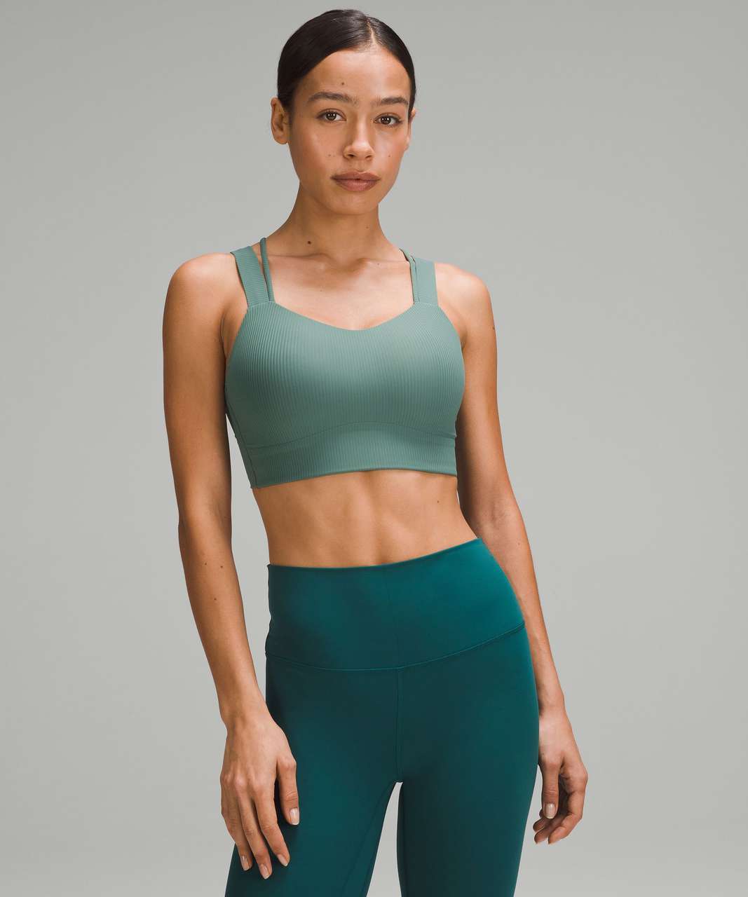 Lululemon Like a Cloud Longline Ribbed Bra *Light Support, D/DD Cups - Medium Forest