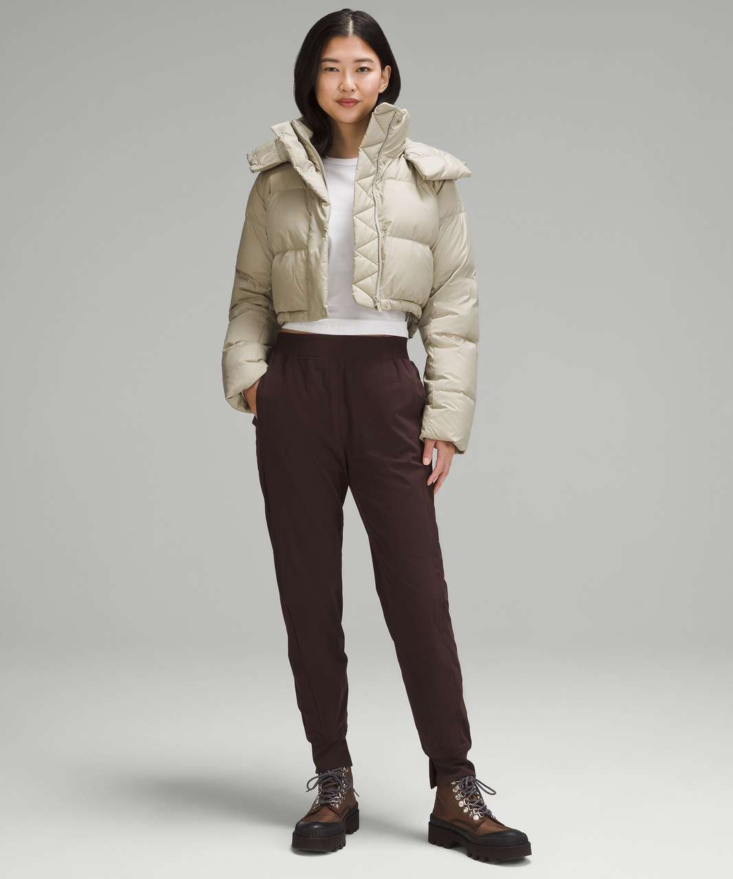 Lululemon Wunder Puff Super-Cropped Jacket - Heathered Raw