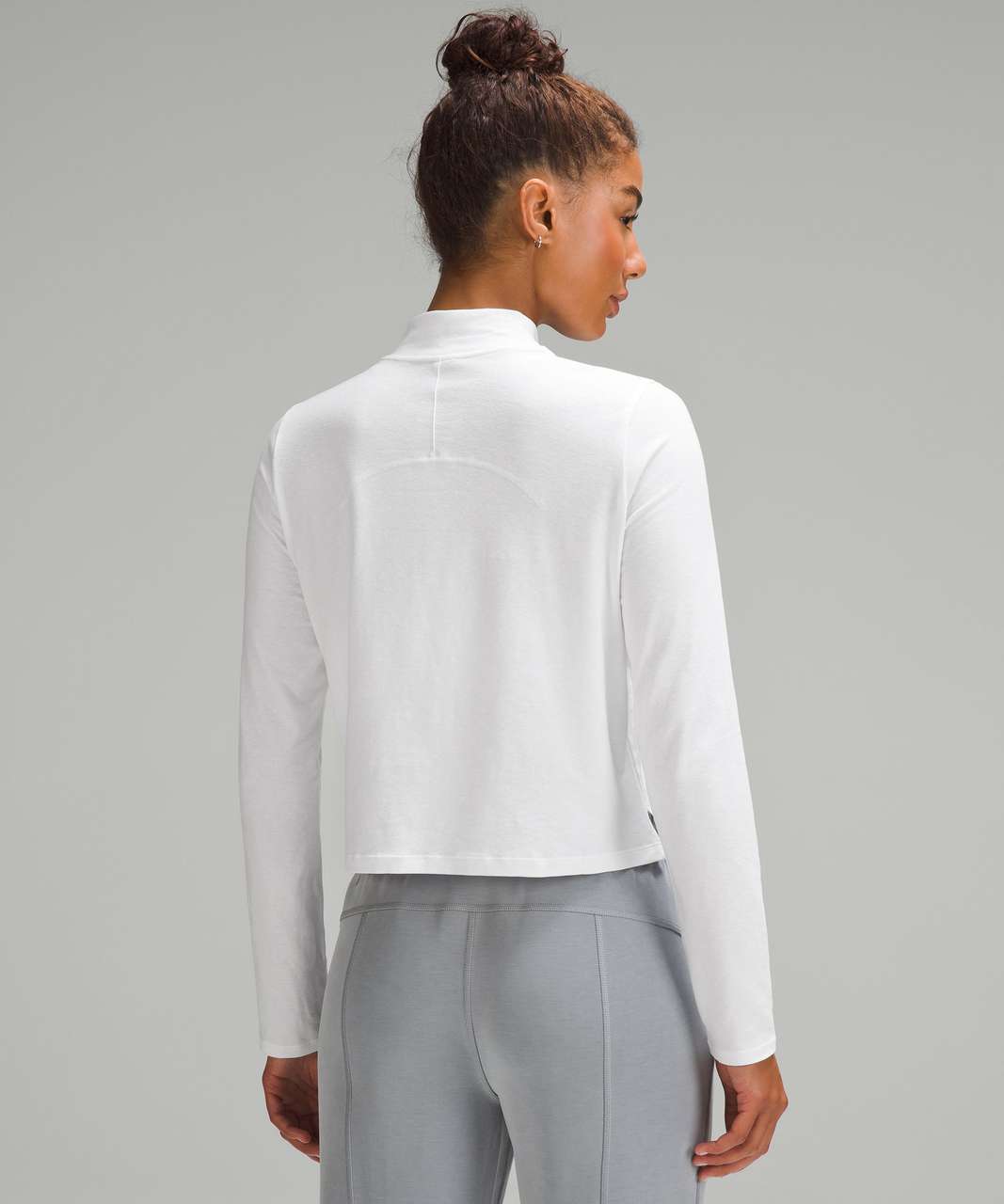 Lululemon Classic-Fit Cotton-Blend Mockneck Long-Sleeve Shirt - White