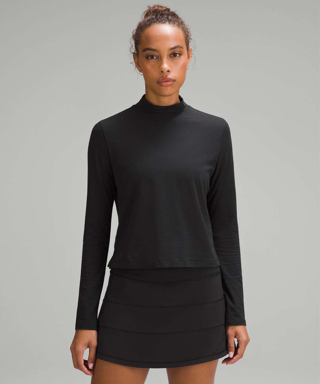 Lululemon Classic-Fit Cotton-Blend Mockneck Long-Sleeve Shirt - Black
