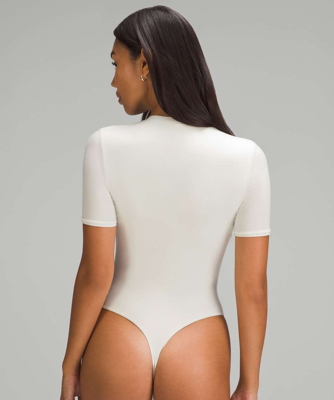 White Bodysuit - Funnel Neck Bodysuit - Short Sleeve Bodysuit - Lulus