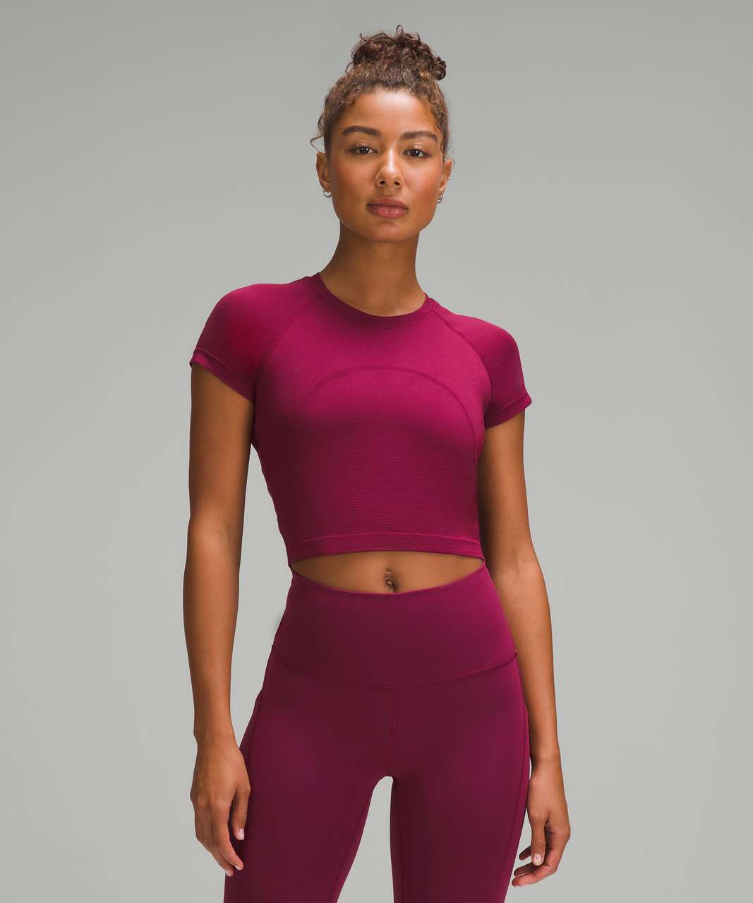 Lululemon Swiftly Tech Cropped Short-Sleeve Shirt 2.0 - Deep Luxe / Deep Luxe