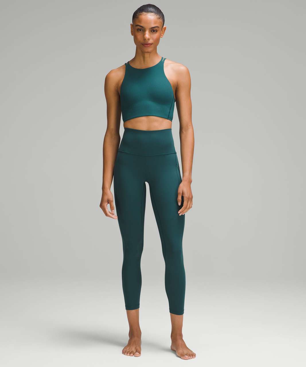 Lululemon Like a Cloud Longline Ribbed Bra *Light Support, D/DD Cups -  Edamame Green - lulu fanatics