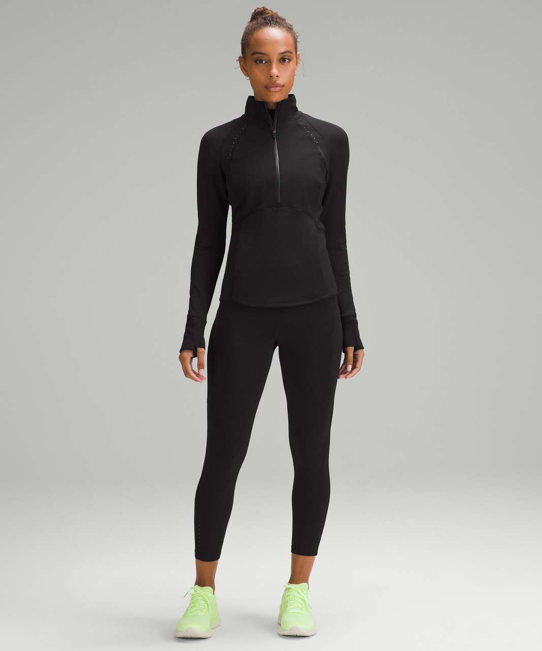 Lululemon Fast and Free High-Rise Fleece Tight 25 *Pockets - Black - lulu  fanatics