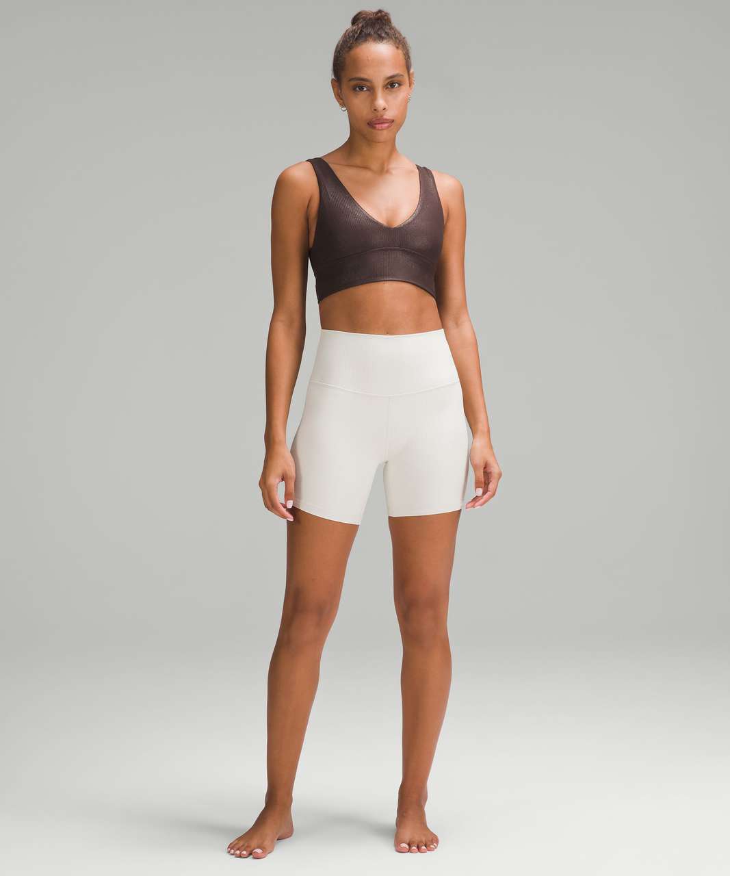 Lululemon Align Asymmetrical Ribbed Bra *Light Support A/B Cup Shine -  Espresso - lulu fanatics