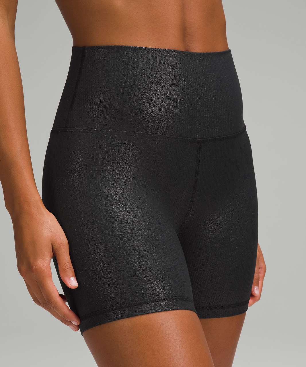 Lululemon Align Ribbed High-Rise Short 6" *Shine - Black