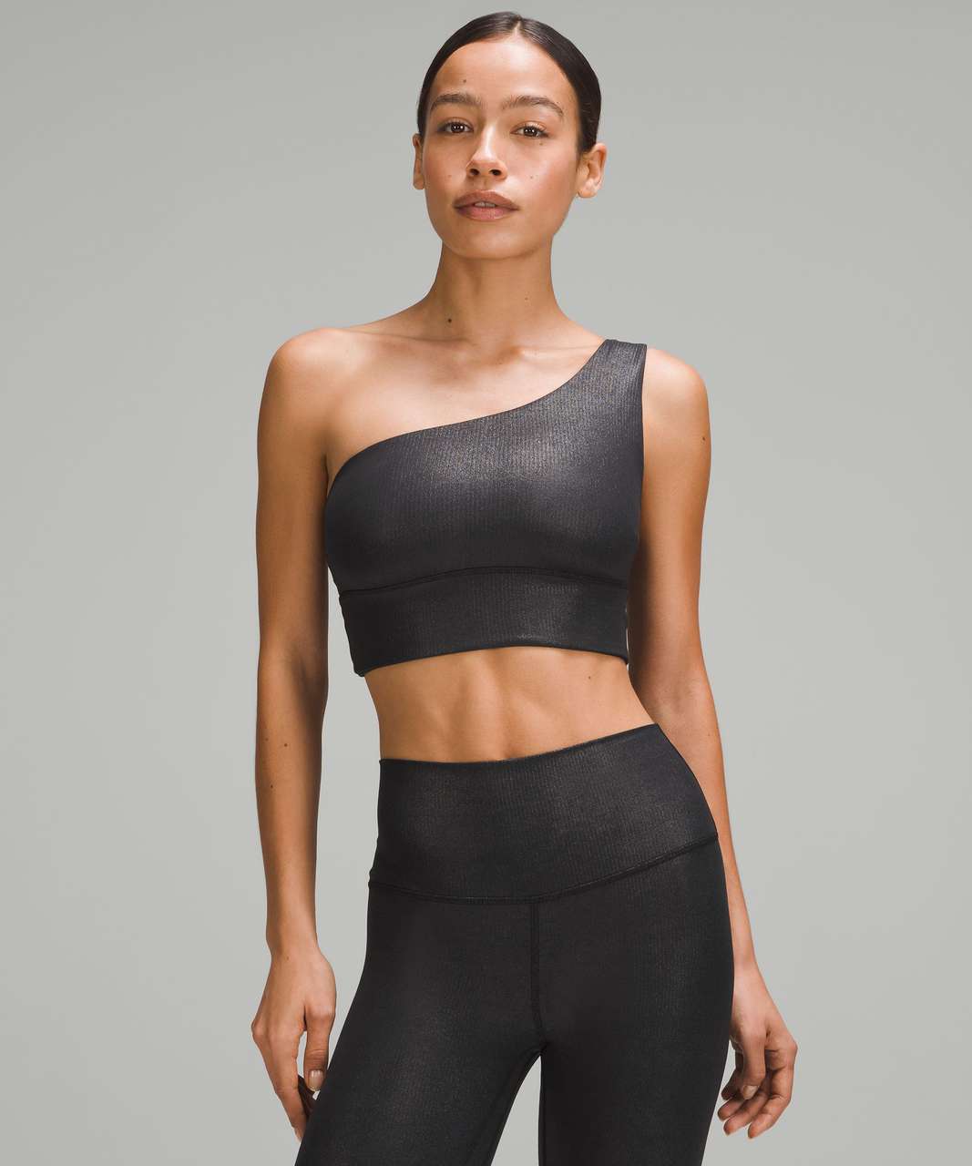 Lululemon Ribbed Asymmetrical Yoga Tank Top - Black - lulu fanatics