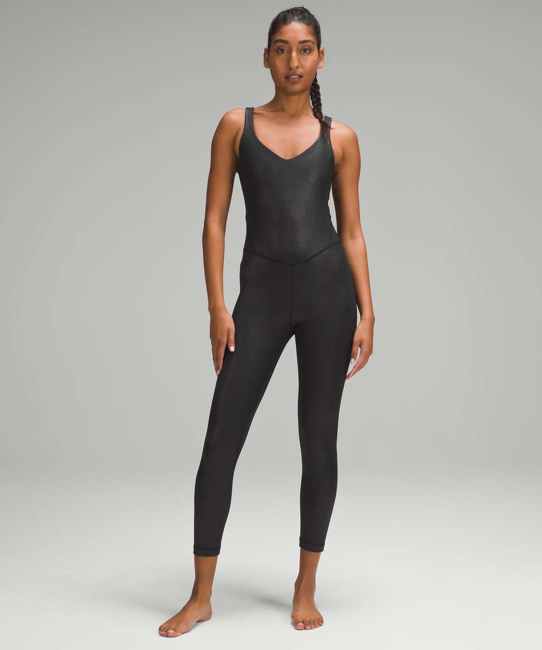 Lululemon Align Ribbed Bodysuit 25 *Shine - Black Radiate Transparent Foil  - lulu fanatics