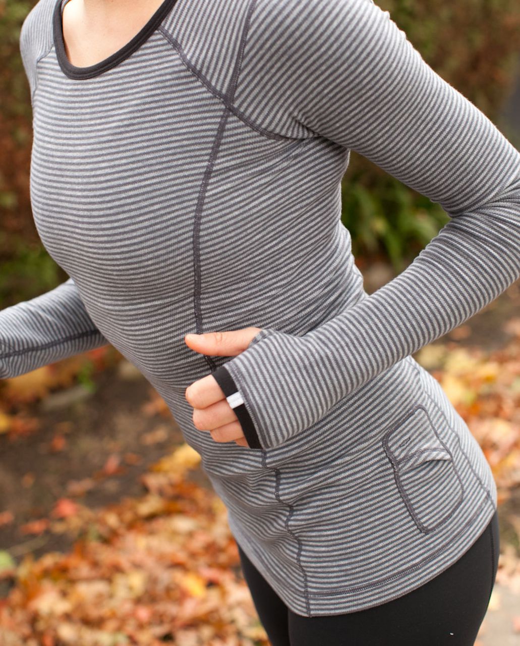 Lululemon Run:  Turn Around Long Sleeve - Deep Coal Mini Check