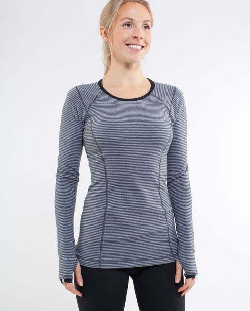 Lululemon Run: Turn Around Long Sleeve - Black Heathered Coal Mini ...