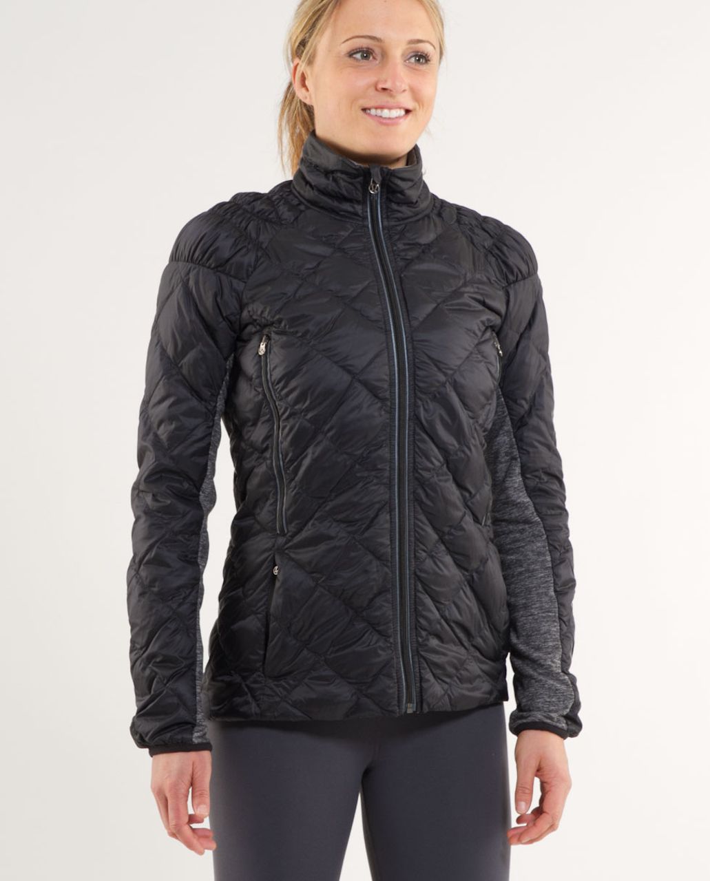 Lululemon Run: Turn Around Jacket - Black / Grey Houndstooth - lulu ...