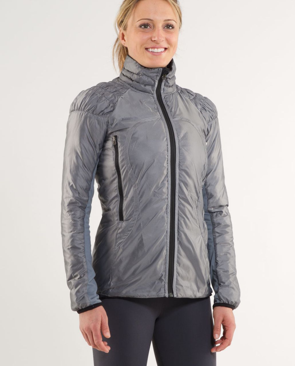 Lululemon Run: Turn Around Jacket - Black / Grey Houndstooth - lulu ...