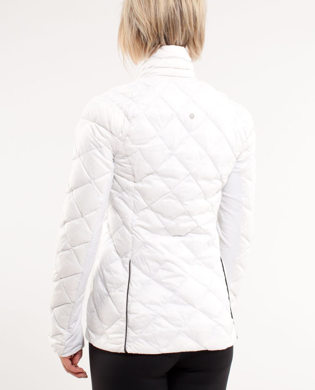 Lululemon Run: Turn Around Jacket - White / Grey Houndstooth