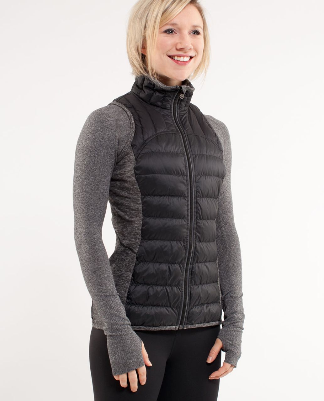 Lululemon Run:  Turn Around Vest - Black /  Heathered Black /  Grey Houndstooh