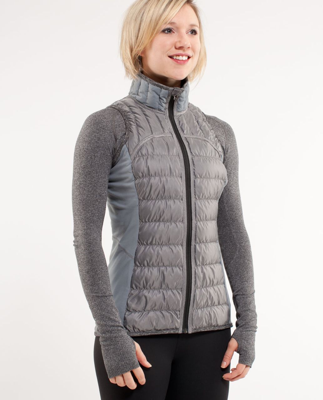 Lululemon Run:  Turn Around Vest - Black /  Heathered Black /  Grey Houndstooh