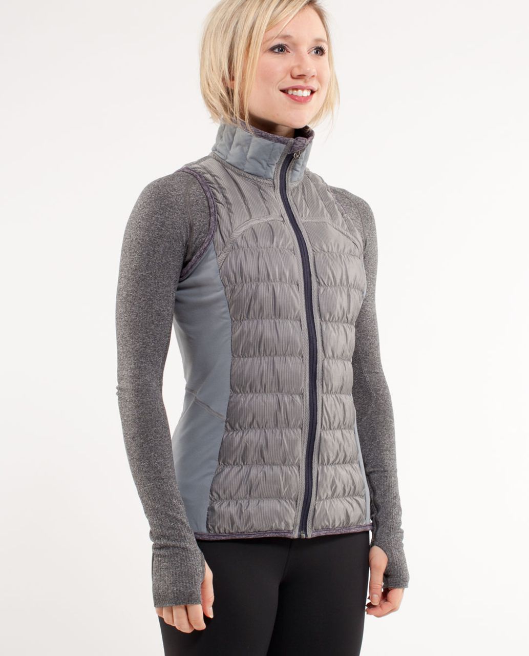 Lululemon Run:  Turn Around Vest - Black Swan /  Heathered Black Swan /  Grey Houndstooth