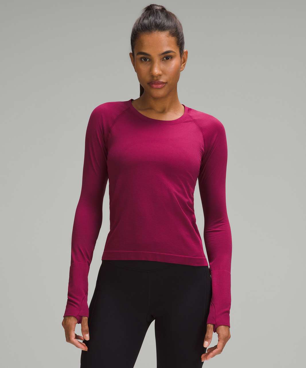 Lululemon Run: Swiftly Tech Long Sleeve Scoop - Power Purple