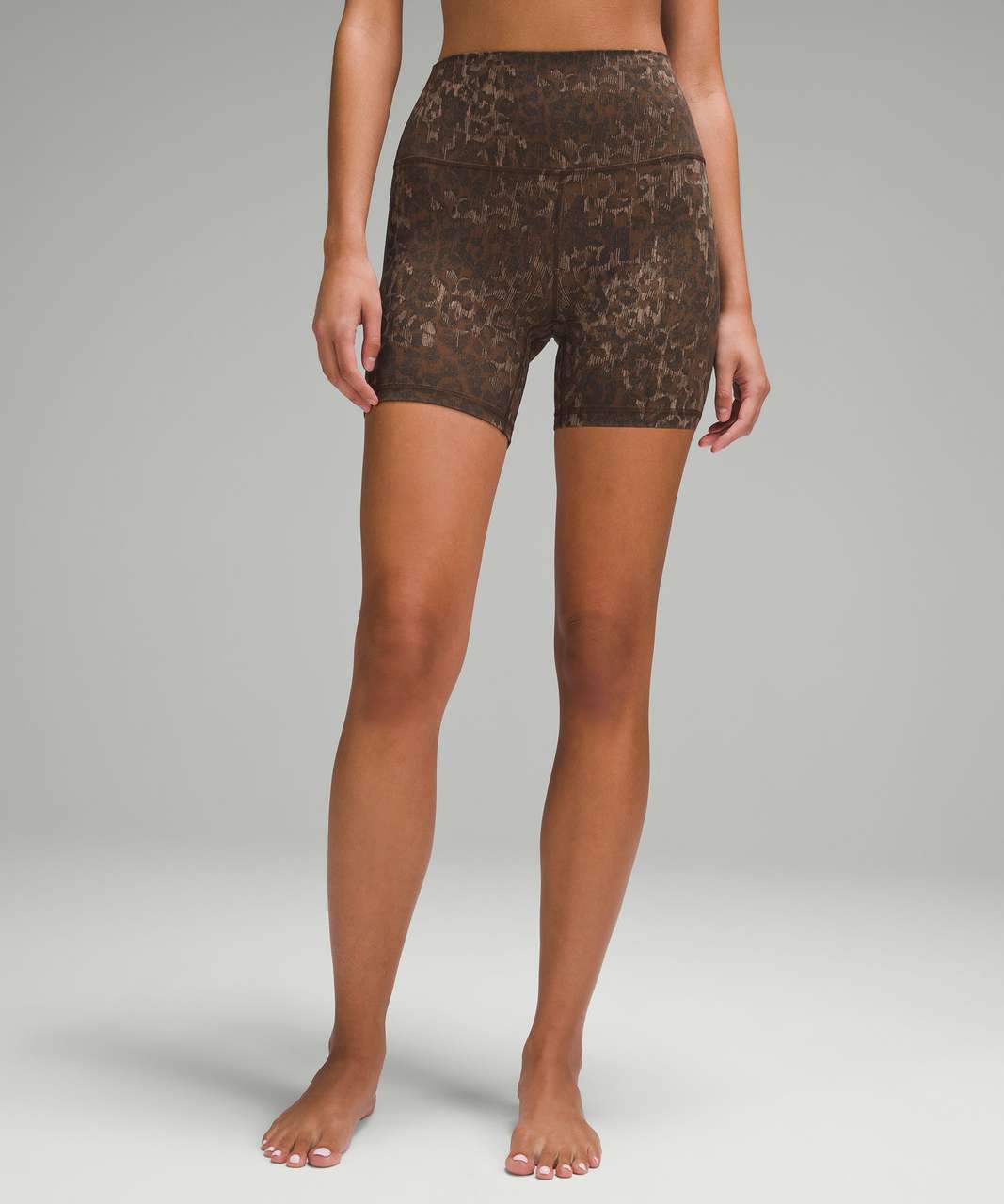 Lululemon Align High-Rise Short 6 - Lined Truleopard MAX Brown