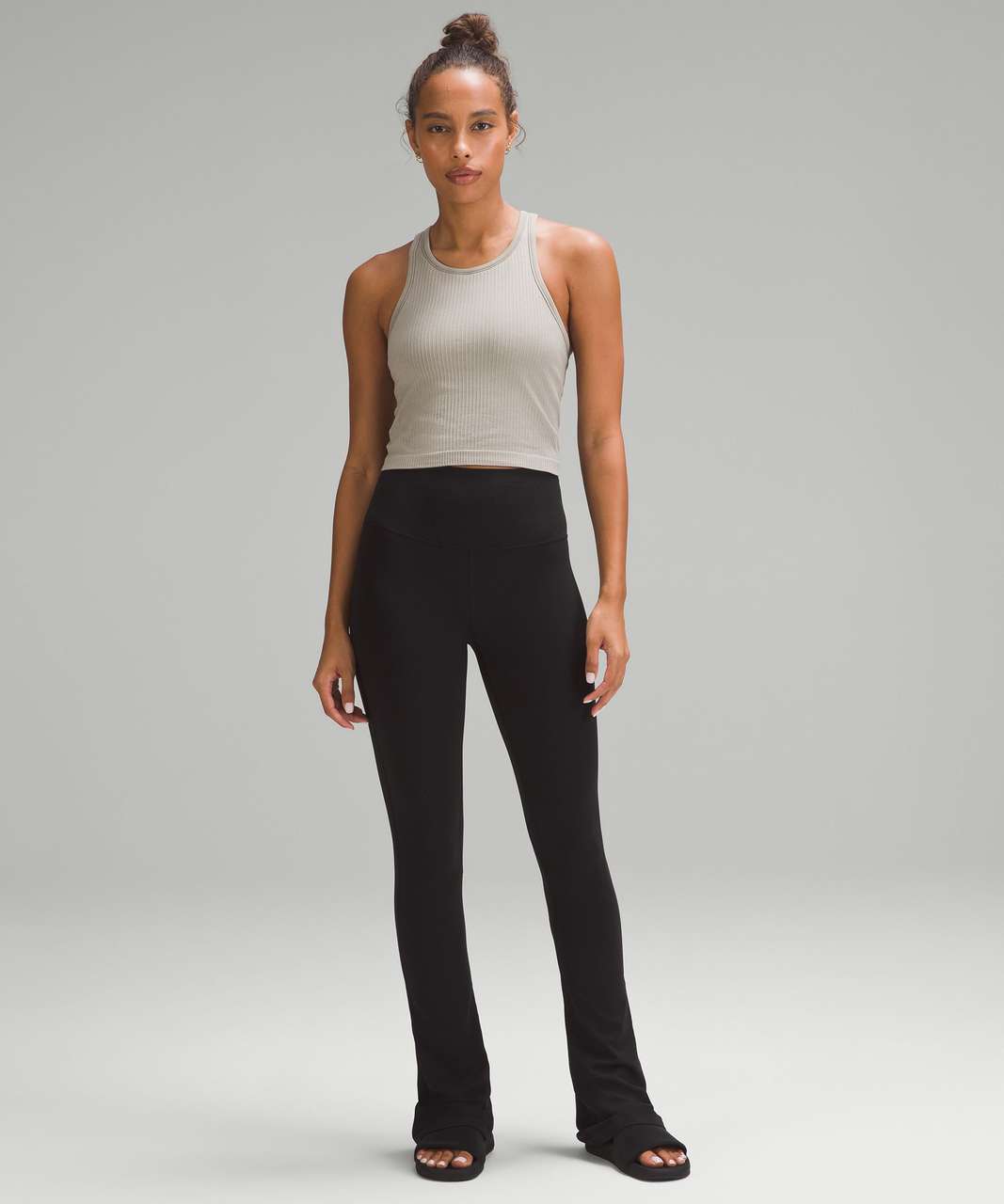 Lululemon Ebb to Street Cropped Racerback Tank Top - Riverstone