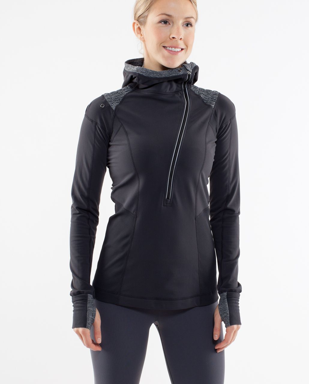 Lululemon Run: For It Pullover - Deep Coal / Heathered Deep Coal - lulu  fanatics