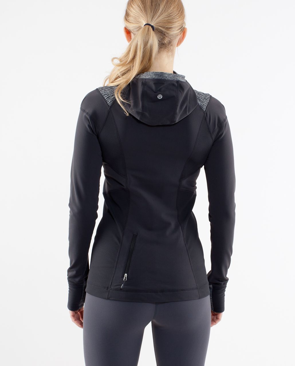 Lululemon Run:  For It Pullover - Deep Coal /  Heathered Deep Coal