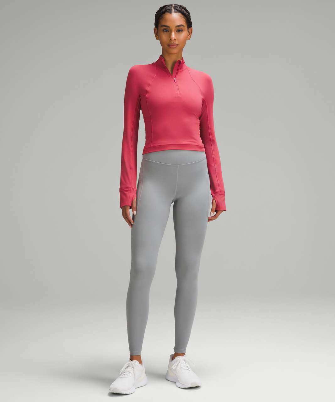 Lululemon Its Rulu Run Cropped Half Zip - Vintage Rose