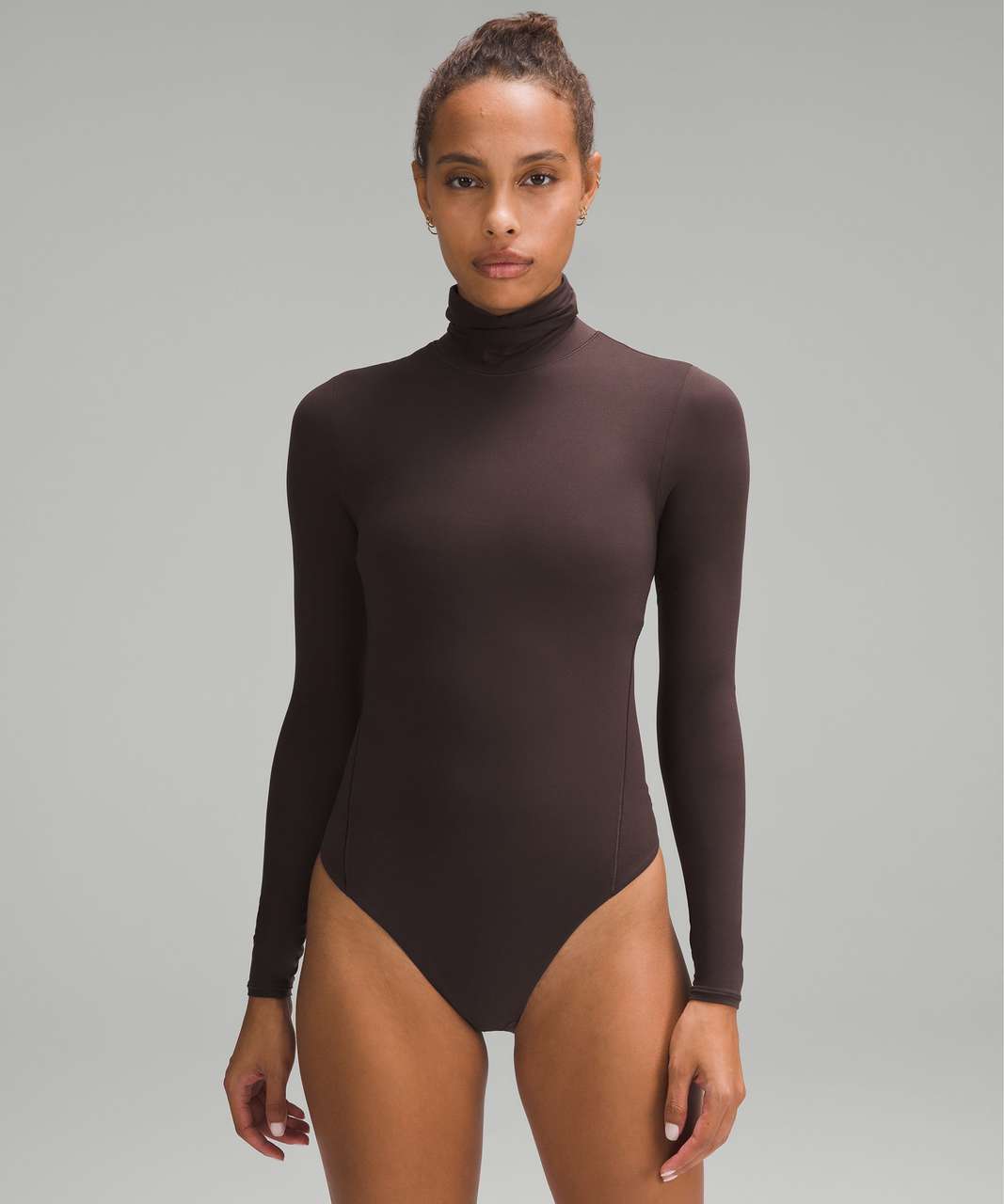 Lululemon Women's Tight Fit Long Sleeve Knit Bodysuit XL XLARGE brown JAVA  nwt