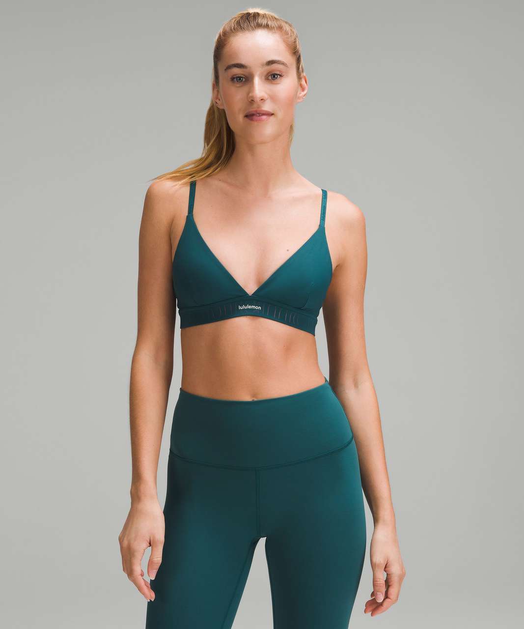 Lululemon License to Train Triangle Bra Light Support, A/B Cup *Logo - Storm Teal