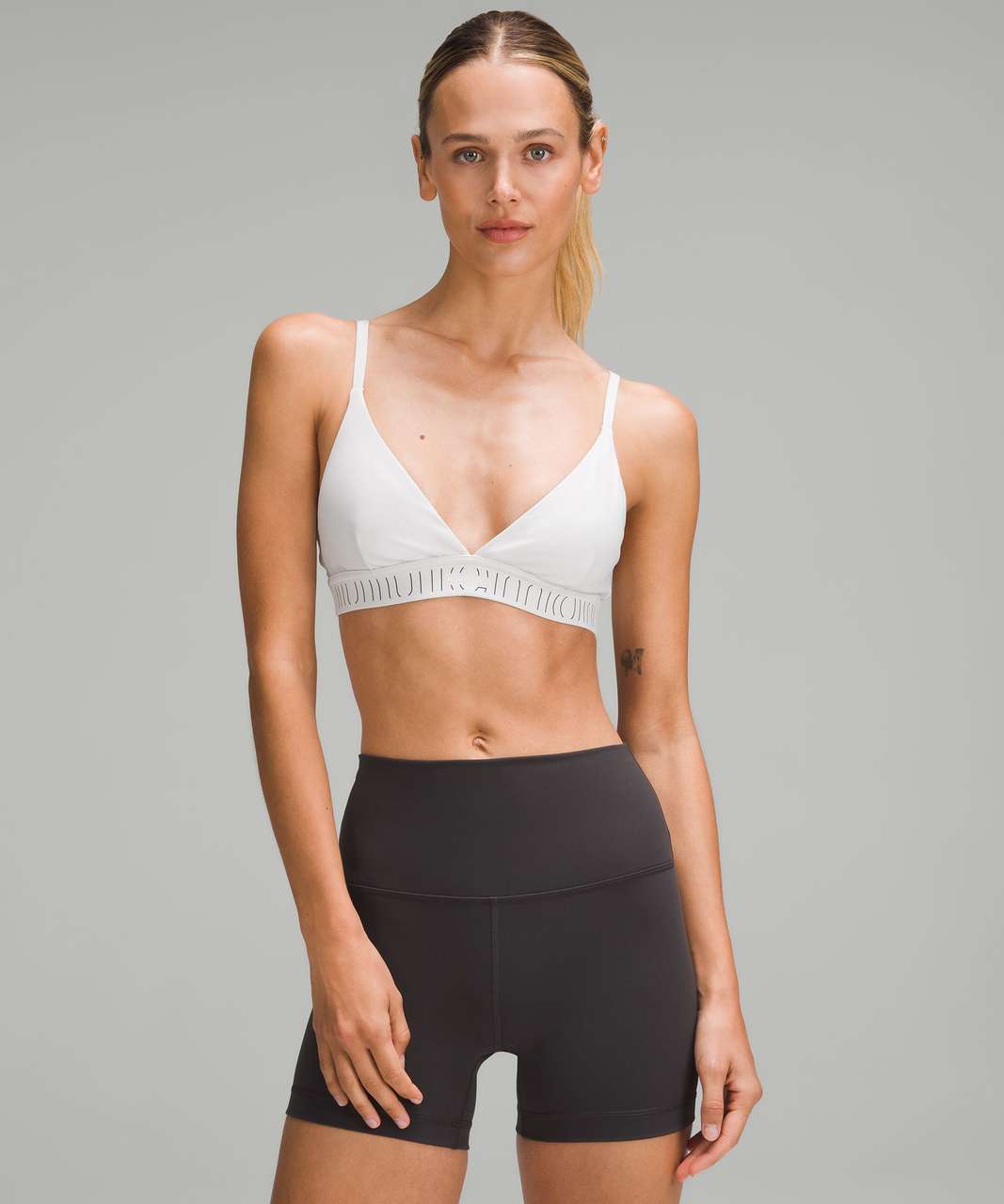 Lululemon License to Train Triangle Bra Light Support, A/B Cup *Logo - Light  Vapor - lulu fanatics