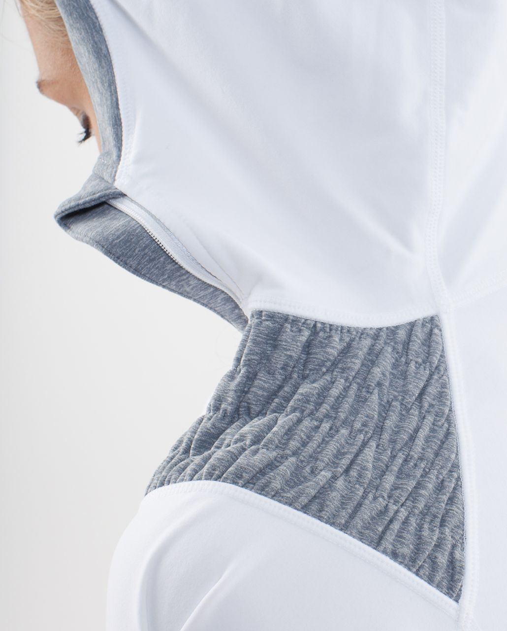 Lululemon Run:  For It Pullover - White /  Heathered Blurred Grey