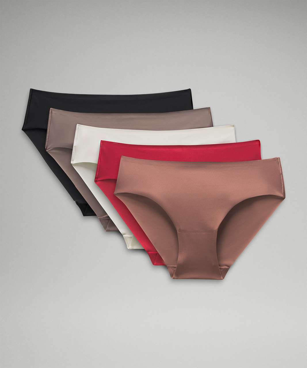 Lululemon InvisiWear Mid-Rise Bikini Underwear *5 Pack - Black / Carbon Dust / Bone / Vintage Rose / Twilight Rose