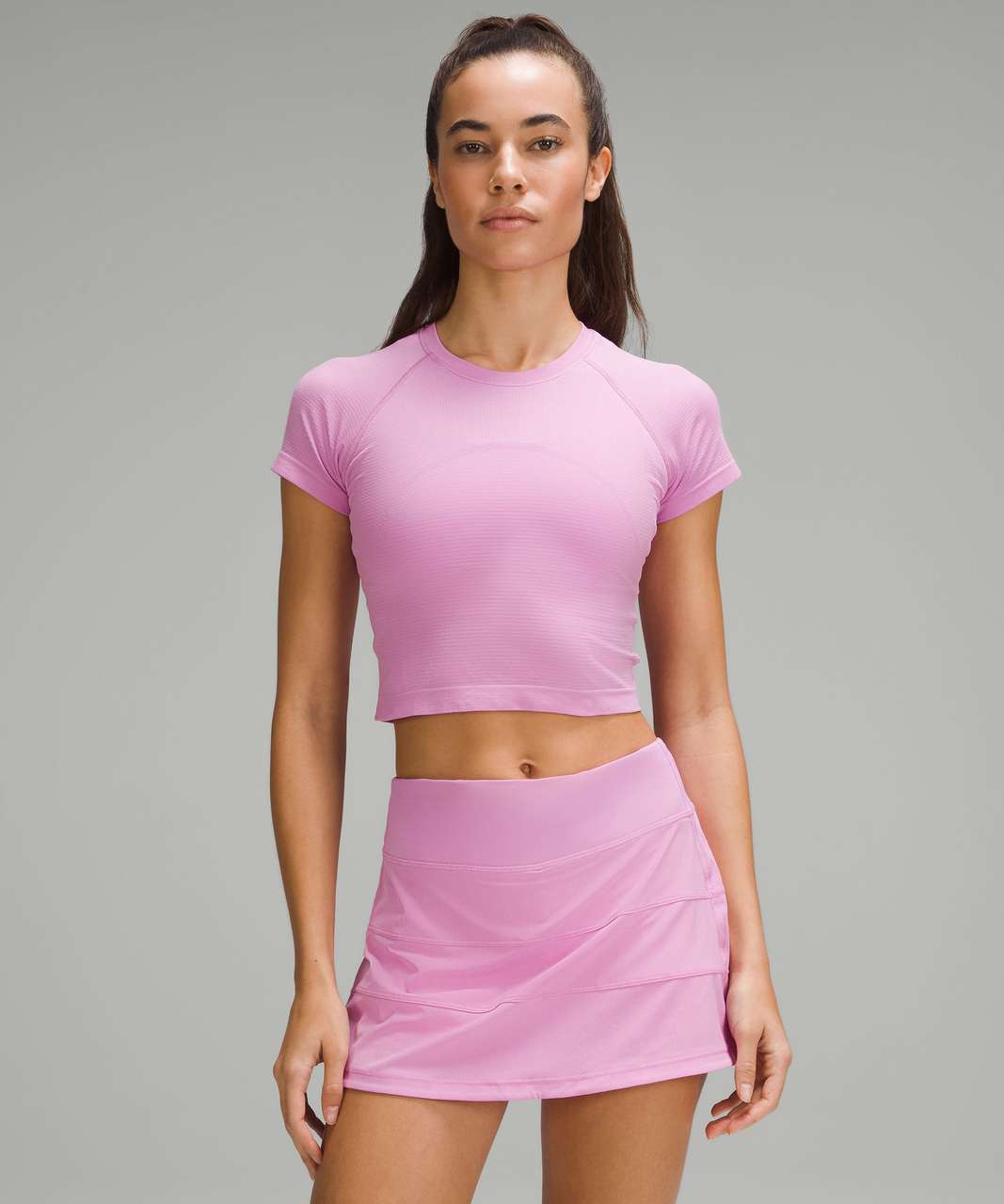 Lululemon Swiftly Tech Cropped Short-Sleeve Shirt 2.0 - Dahlia Mauve / Dahlia Mauve