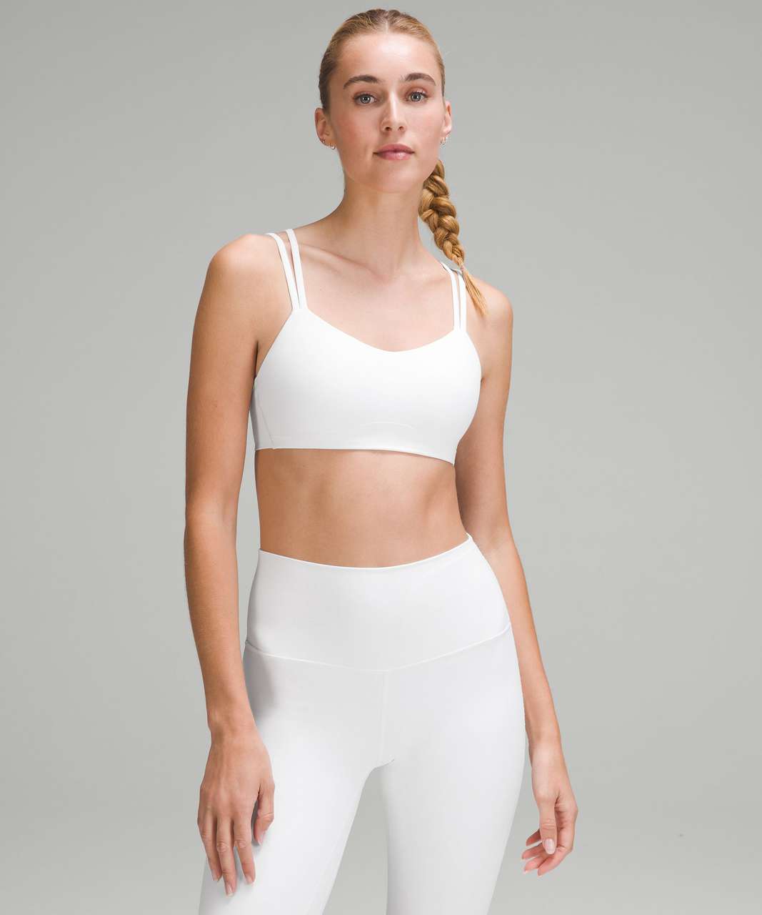 Womens Lululemon size 2 White striped Strappy Sports Bra