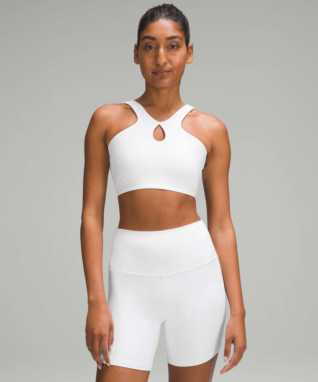 Lululemon SmoothCover Front Cut-Out Yoga Bra *Light Support, A/B Cup - White