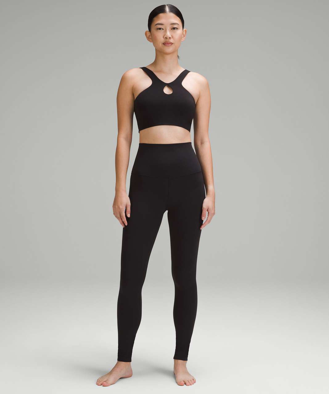 Lululemon SmoothCover Front Cut-Out Yoga Bra *Light Support, A/B Cup - Black