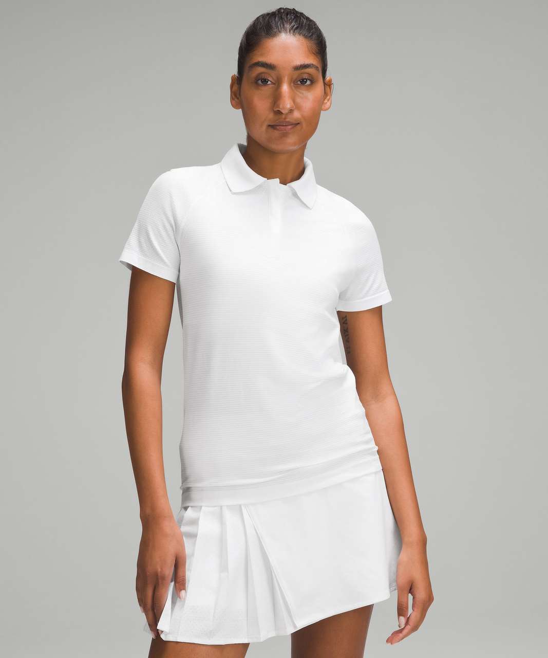 Lululemon Swiftly Tech Relaxed-Fit Polo Shirt - White / White - lulu  fanatics