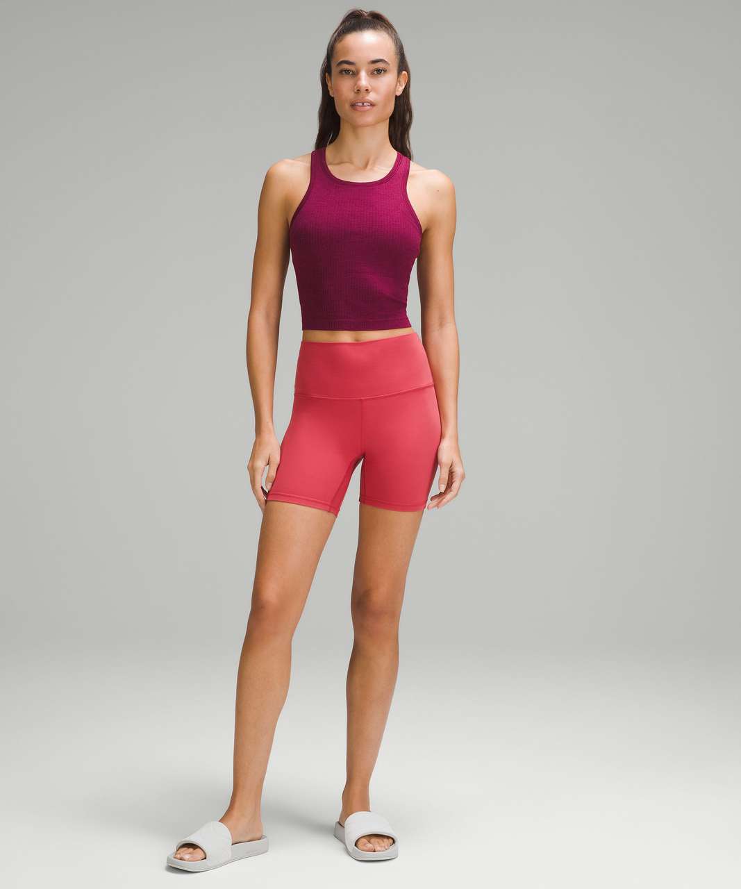 Lululemon Ebb to Street Cropped Racerback Tank Top - Deep Luxe - lulu  fanatics