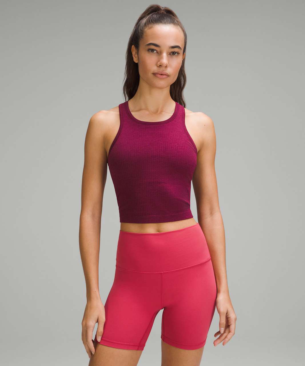 Lululemon Ebb to Street Cropped Racerback Tank Top - Deep Luxe 