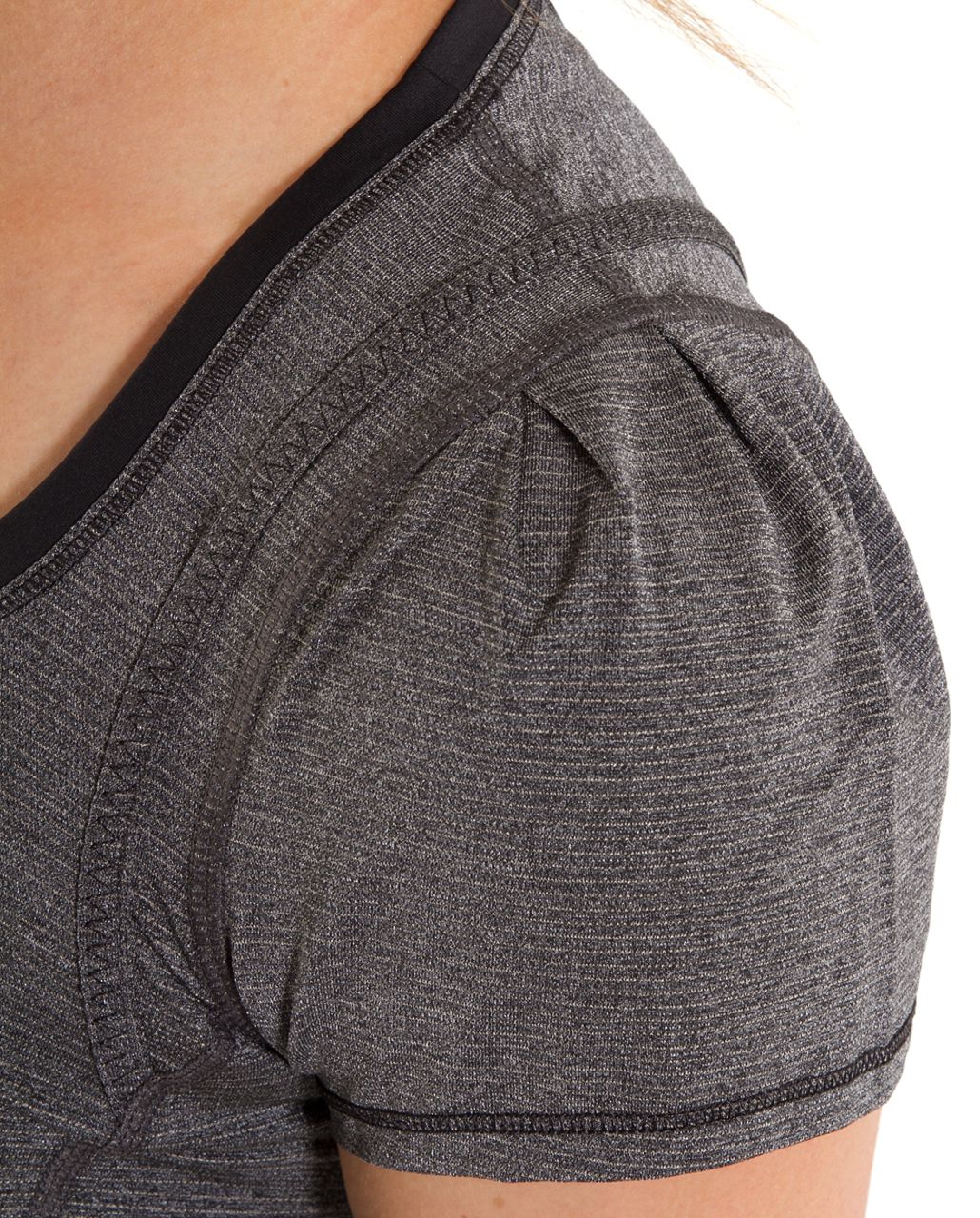 Lululemon Run:  Back On Track Short Sleeve Tech - Heathered Black