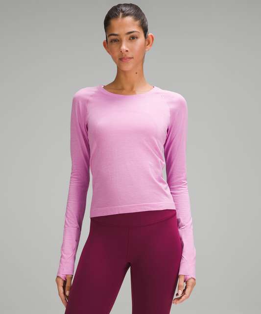 Lululemon Swiftly Tech Long Sleeve Crew - Heathered Power Purple - lulu ...